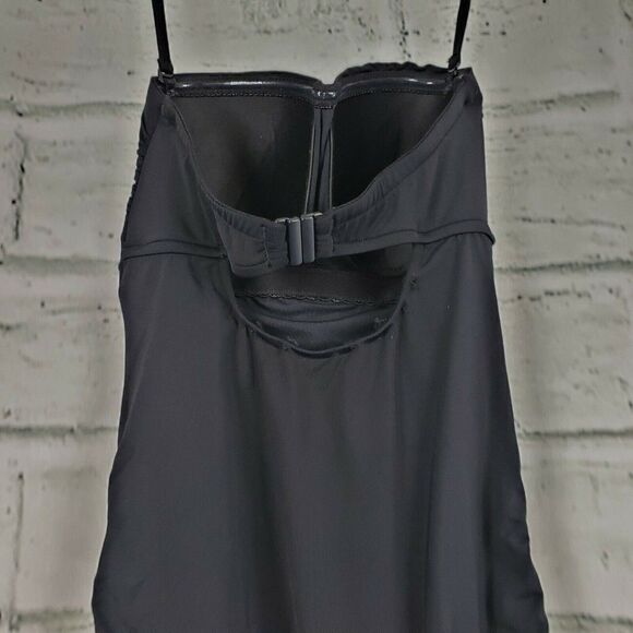 Seafolly One Piece Bandeau Bathing Suit Side Ruched Sides Black Size 4 Womens - Picture 4 of 7